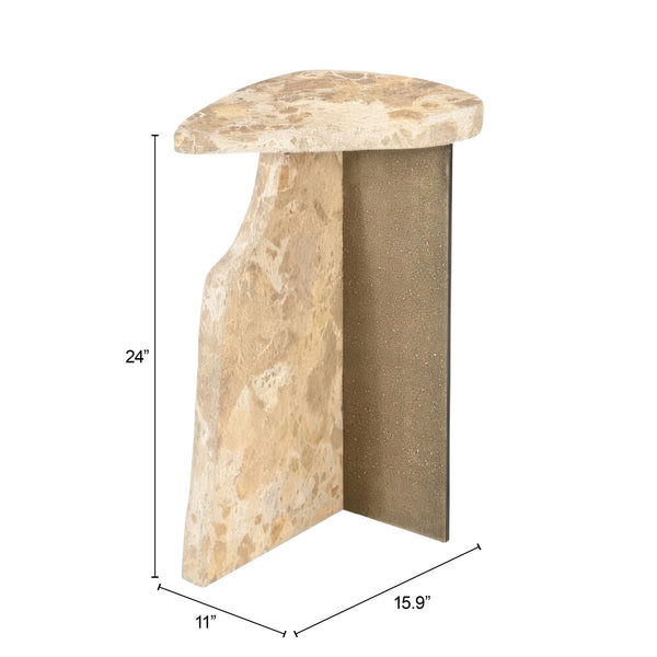 Zuo Modern Surya Modern Side Table With Marble And Iron Finish - Stylish Accent For Living Rooms And Bedrooms Beige Natural Marble,Iron 110605-zuo-modern