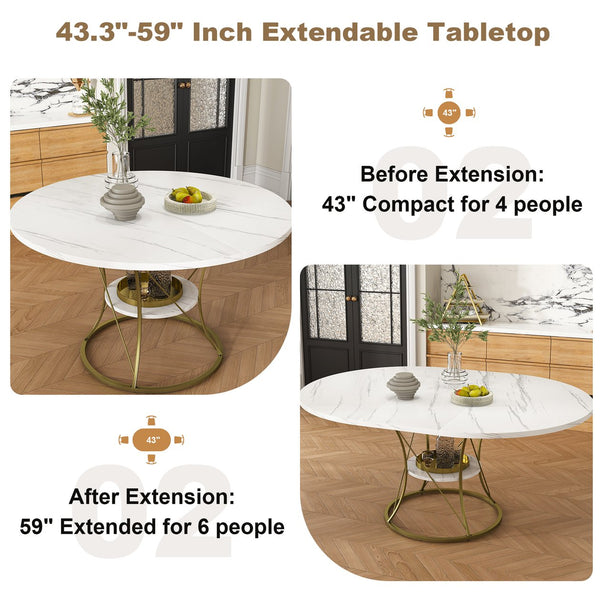 English Elm 43 Inch Foldable Mdf Dining Set with Pu Cushioned Solid Wood Chairs Space Saving White W2700S00139