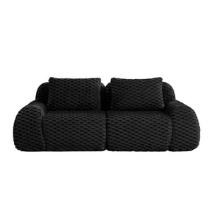 English Elm 82" Modular Sectional Sofa Flannelette Upholstery Deep Seat No Assembly Living Room Black W714P377097