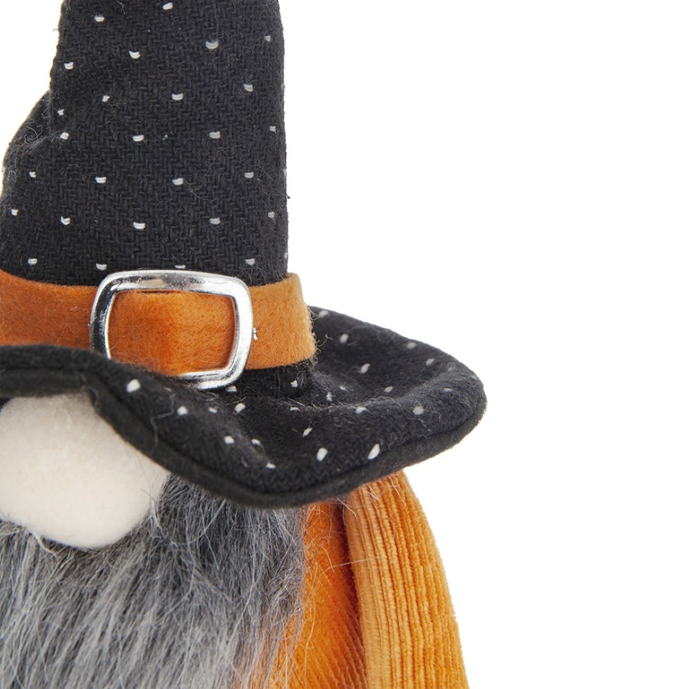 English Elm Set Of 2 Handcrafted Halloween Gnomes - Vibrant Orange & Black With "B-O-O" Banner For Decor W2078P237634-GIGA