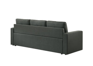 English Elm Bergamo Tufted Sleeper Sofa Pull Out Convertible Gray Fabric Guest Living Room B2749P413196