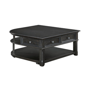 English Elm Living Lift-Top Coffee Table with Hidden Storage, Dovetail Drawer, Open Shelves, Casters & Pewter Knobs Charcoal 42.25 L x 42 W x 11.25 H B011P298843