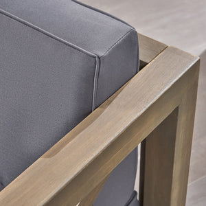 English Elm Christopher Knight Home® - Brava Club Chair - Stylish Acacia Wood Frame With Water-Resistant Cushions For Indoor & Outdoor Use 65545.00DGRY