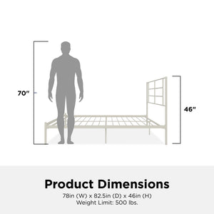 English Elm Praxis Metal Platform Bed Minimalist Steel Frame with Under Bed Storage Space B2733P444612