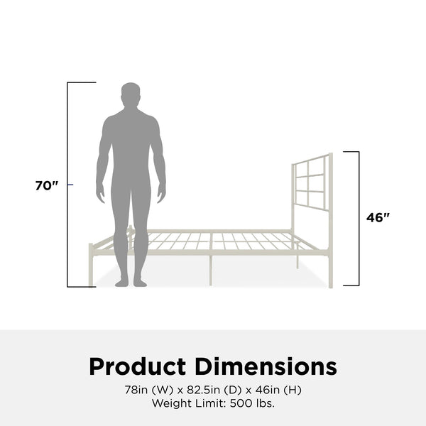 English Elm Praxis Metal Platform Bed Minimalist Steel Frame with Under Bed Storage Space B2733P444612