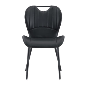 English Elm Set of 4 Olive Fabric Dining Chairs Ergonomic Cushion Black Steel Frame Modern Black W1151P454886