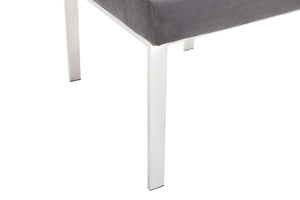 VIG Furniture Reba Grey Velvet Dining Chairs Set Of 2 — Luxe Full‑Back Comfort, Polished Stainless Cobweb Frame VGVCB0258-GRYSTL