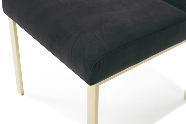 VIG Furniture Reba Velvet Upholstered Chairs With Champagne Gold Frame, Plush Padding & Cobweb Back Accent Black Dining Chair VGVCB0258G-BLK