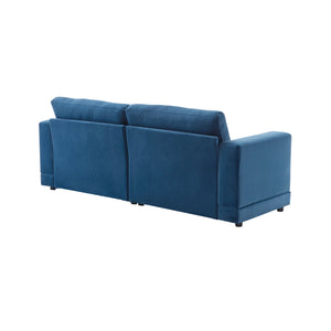 English Elm Package Three Seat Woven Fabric Sofa Scandinavian Minimalist White Living Room Blue N767P240702E