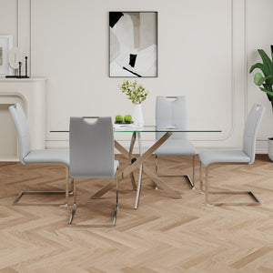 English Elm Modern Faux Leather Dining Side Chairs with Chrome Legs Ergonomic Set of 2 W210127282