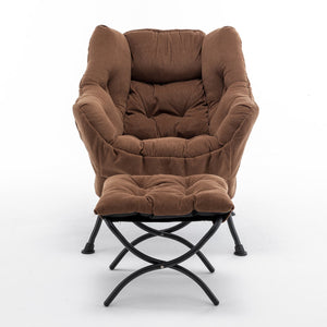 English Elm Accent Recliner Chair With Ottoman – Stylish Velvet Lounge Seat For Living Room, Bedroom & Office T3903P372940