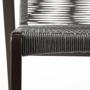 English Elm Dastel Outdoor Dark Eucalyptus Wood Gray Rope Stool — Counter 26" or Bar 30", Solid, Preassembled B2736P268540