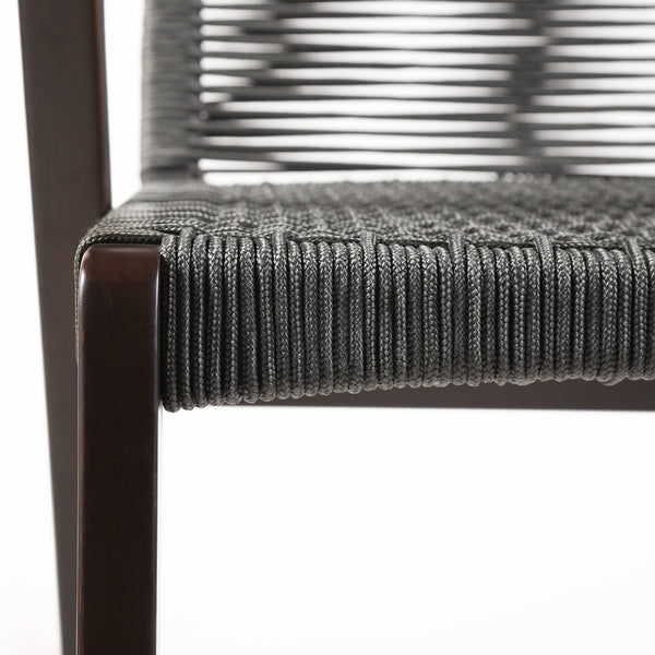 English Elm Dastel Outdoor Dark Eucalyptus Wood Gray Rope Stool — Counter 26" or Bar 30", Solid, Preassembled B2736P268540