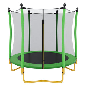 English Elm [without Basketball Hoop] 5.5 Ft Kids Trampoline with Safety Net and Foam Padded Poles Green N739P443065F
