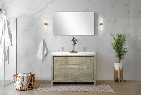 English Elm Rustic Acacia Double Bath Vanity 48" W With White Quartz Top & Brushed Nickel Faucet For Modern Charm B2731P259201-GIGA