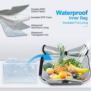 English Elm 35l Insulated Picnic Basket with Aluminum Frame Collapsible Waterproof Cooler Tote W2181P483966