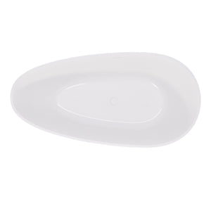 English Elm 59" Handcrafted Stone Resin Soaking Tub Glossy Freestanding Spa Design with Copper Drain W1573P176229
