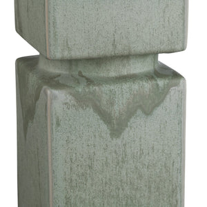 Crestview Collection 34"H Ceramic Table Lamp With Artistic Green Glaze, Grey Linen Shade & 3-way Socket For Versatile Lighting   Cvazp148