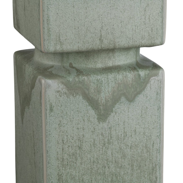 Crestview Collection 34"H Ceramic Table Lamp With Artistic Green Glaze, Grey Linen Shade & 3-way Socket For Versatile Lighting   Cvazp148