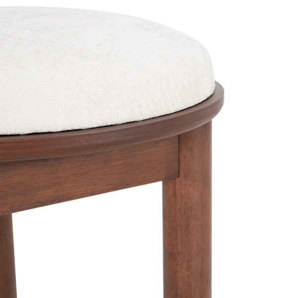 English Elm Christopher Knight Home® - Polyester Modern Fabric Dining Chair Set of 2 with Solid Wood Frame, Armless 3-Leg Design for Comfort Beige,Walnut N771P243027T