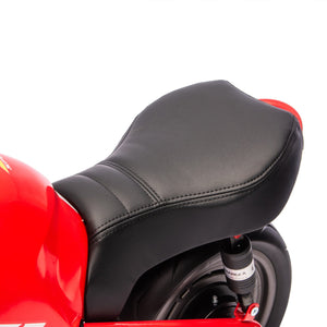 English Elm 24v300w Kids Electric Muscle Motorcycle with Dual Suspension Wide Eva Tires and Twist Throttle Red W1578P382503