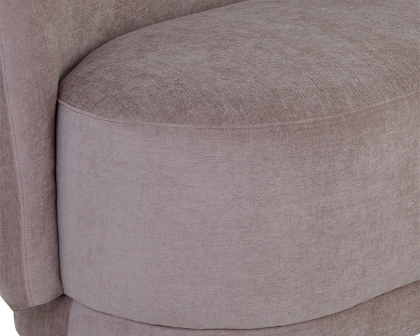 Sunpan Kendra Sofa - Contemporary Curved Design with Warm Undertones for a Bold, Stylish Living Space Planet Lilac