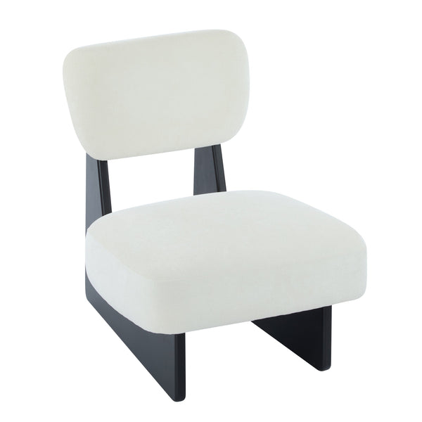 English Elm [set of 2] Beige Polyester Barrel Lounge Chairs with Black Wood Base for Living Room Black N767P373046B