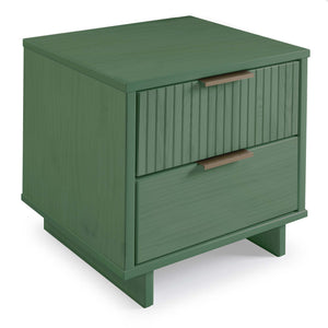 English Elm Granville 18" Sage Green Nightstand With 2 Drawers, Glam Gold Accents & Modern Wood Design B365P398528