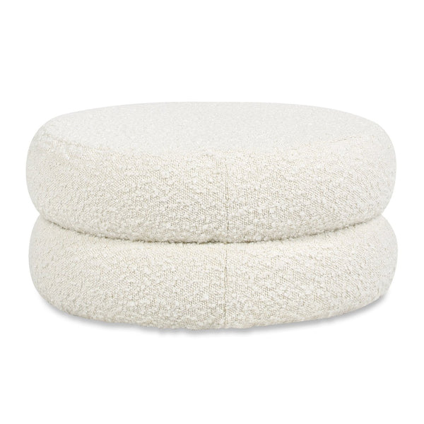 English Elm Jennifer Taylor Home - Homary Ivory White Bouclé Floor Cushion Ottoman 18.5" - Tufted Sherpa Comfort, Eco-Friendly Foam B2719P238431