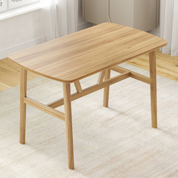 English Elm Dining Rectangular Wood Table for 4-6 with Sturdy Metal Frame, Rounded Corners, Easy Assembly, Durable Modern Dining Room Centerpiece Natural T3623P380091