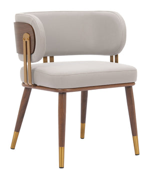 Brew Contemporary Fabric Chair with Steel Frame and Faux Wood Laminate for Elegant Dining Spaces
