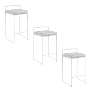 English Elm Stackable Counter Stools Bamboo Seat Matte Black Steel Frame Kitchen Island Set of 2 B202P471211