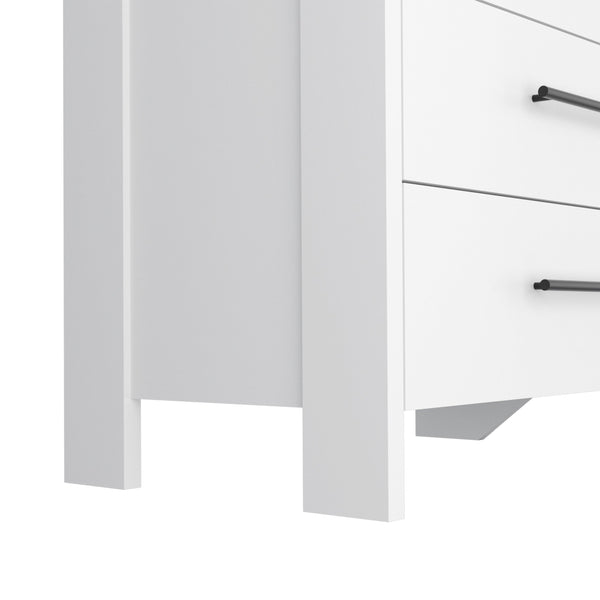 English Elm Luxor Six Drawer Double Dresser White - Modern Minimalist 31.7" Height, Sturdy Elevated Base, Ample Storage B128S00099