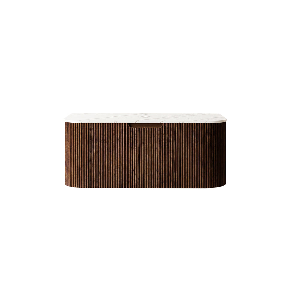 English Elm Dina Floating Bathroom Vanity with Sintered Stone Top and Soft Close Drawer W2615P376650