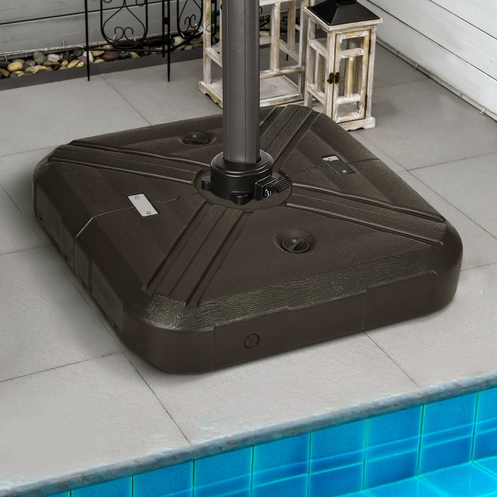 English Elm Outsunny Heavy-Duty Fillable Patio Umbrella Base With Wheels, 430Lbs Sand Or 375Lbs Water Support W2225P174187-GIGA