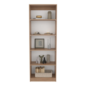 English Elm 4-Tier Natural Wood Bookcase with Spacious Shelves, Vertical Space-Saving Storage & Easy Assembly B097P296880