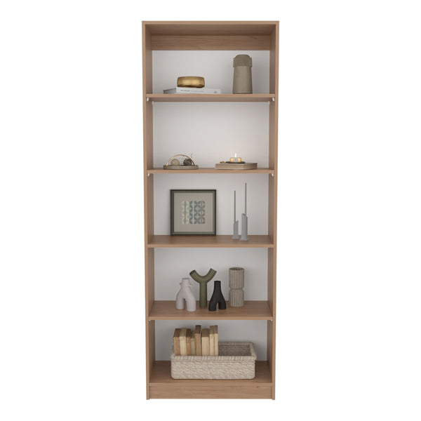 English Elm 4-Tier Natural Wood Bookcase with Spacious Shelves, Vertical Space-Saving Storage & Easy Assembly B097P296880