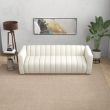 English Elm Ashcroft Furniture - Elrosa Channel Tufted Beige Boucle Sofa