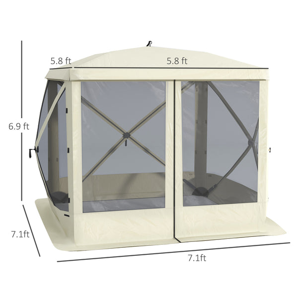 English Elm Outsunny Pop up Screen Shelter Mesh Sidewalls Fiberglass Frame Portable Carry Bag Included W2225P200736