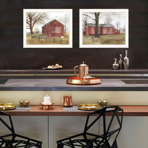 English Elm Trendy Decor 4u Billy Jacobs Rural Barn Two Piece Wood Framed Wall Art Set B067P254080