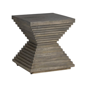 Crestview Collection Stacked Hourglass Wood End Table - Modern Mindi Wood Design With Warm Gray Finish For Stylish Décor Brown Solid Wood Cvfnr4416