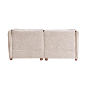 English Elm Aura Boucle Modular Sectional Sofa Low Profile 2 Seat Contemporary Living Room N773P386676S