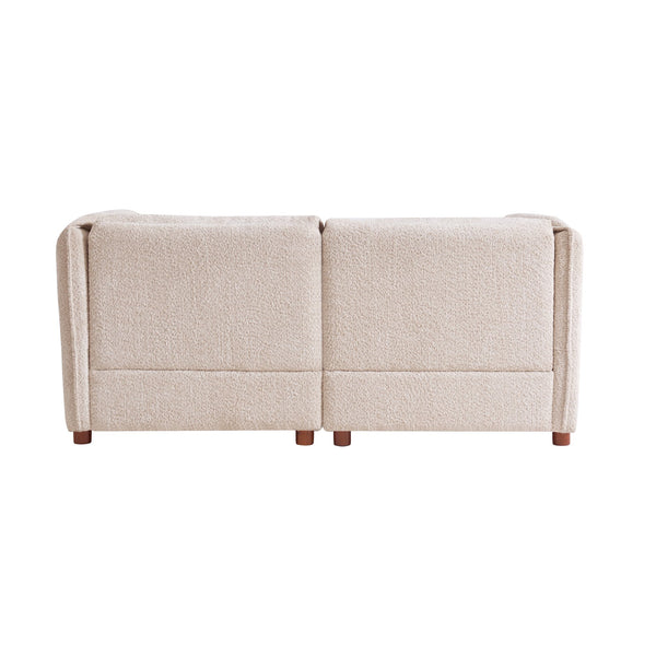 English Elm Aura Boucle Modular Sectional Sofa Low Profile 2 Seat Contemporary Living Room N773P386676S