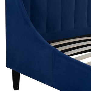 English Elm Aspen Channel Tufted Velvet Platform Bed Birch Frame Glam Bedroom Queen B2719P238504