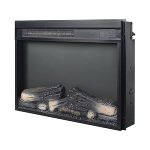 English Elm 23 Inch Electric Fireplace Insert Ultra Thin Led Log Flame Heater with Remote Timer W1769P345281