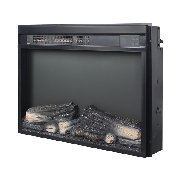 English Elm 23 Inch Electric Fireplace Insert Ultra Thin Led Log Flame Heater with Remote Timer W1769P345281