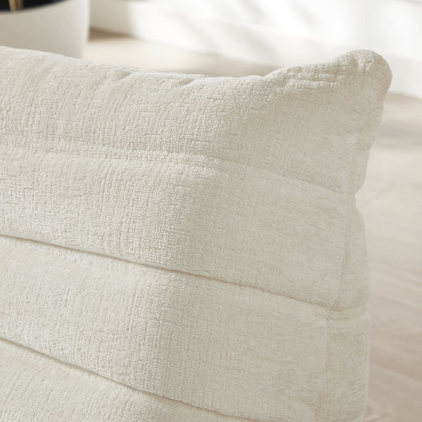English Elm Fireside Chenille Floor Chair — Plush Armless Lounge Sofa, High-Resilience Foam, Lightweight, Non-Slip Comfort W791P241292