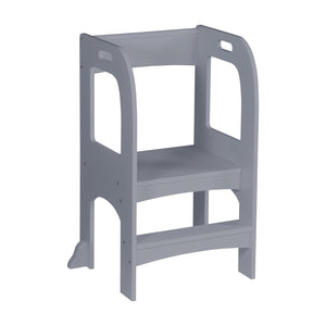 English Elm Child Standing Tower Montessori Toddler Step Stool for Kitchen & Bathroom, Safe MDF Learning Aid Gray 34.45 L x 20.08 W x 3.54 H W2297P194088