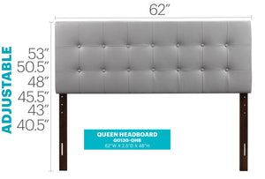 English Elm Stylish Adjustable Queen Headboard Modern Upholstered Frame for Transitional Bedroom Decor B078112041