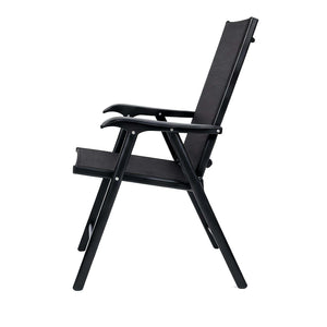 English Elm Outdoor Stackable Folding Chairs Set Ergonomic Mesh Back Steel Frame Patio Seating Black W5159P445935